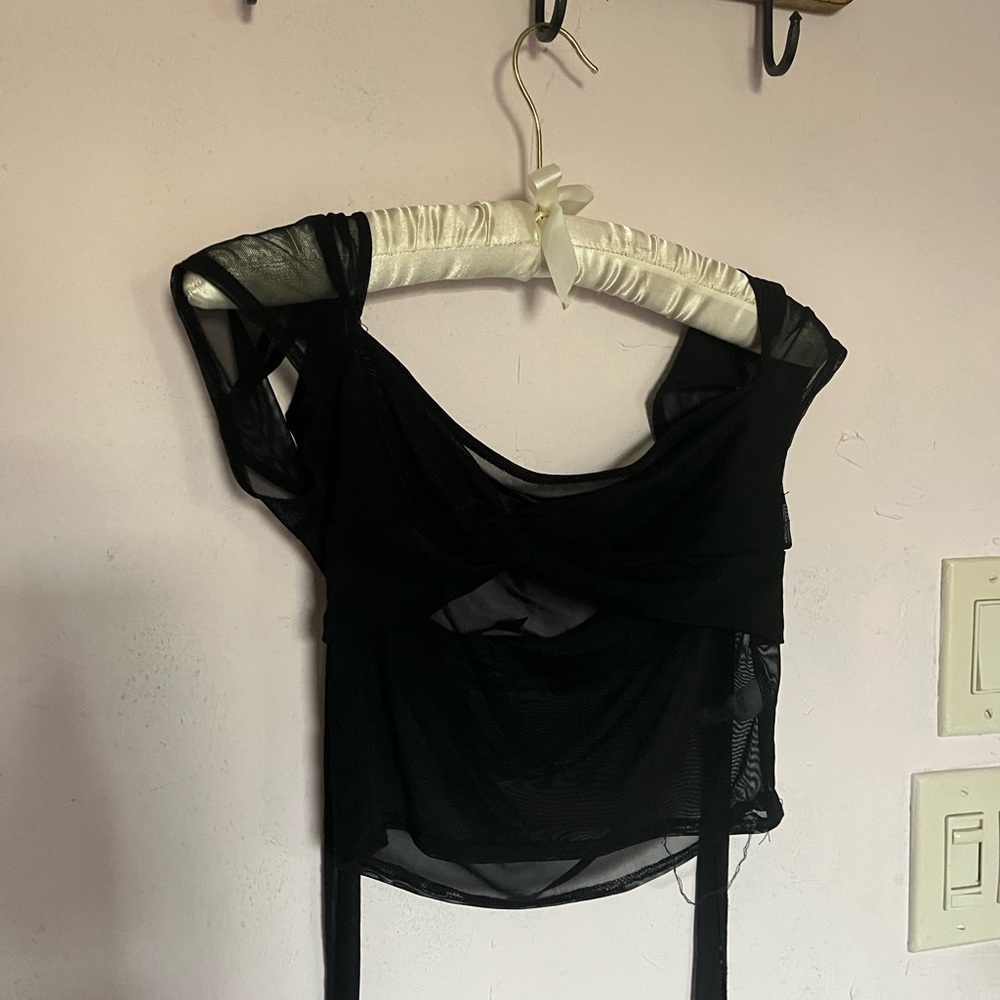 Fashion nova Black Sheer Crop Top